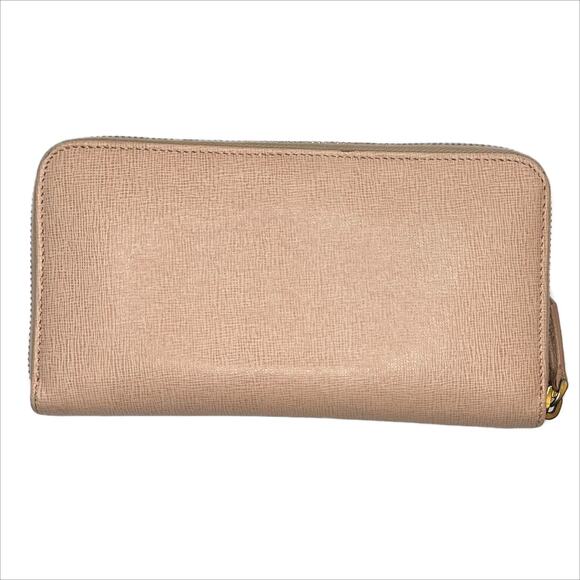 Fendi Zip Around Leather Wallet in Dusty Rose Beige and Gold Tone - Picture 2 of 14